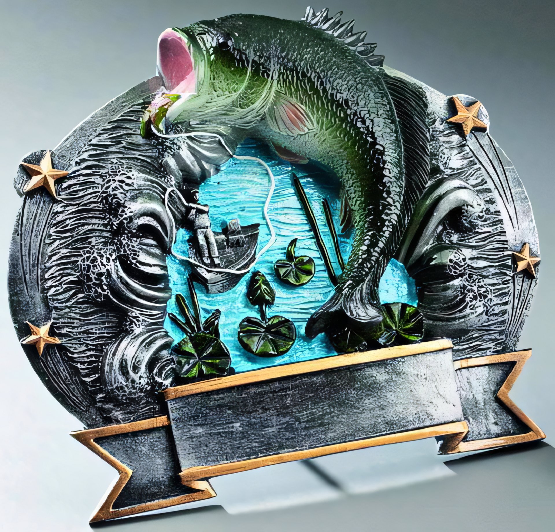 Trophäe Josephine 17,2 cm Blau-Grün-Schwarz