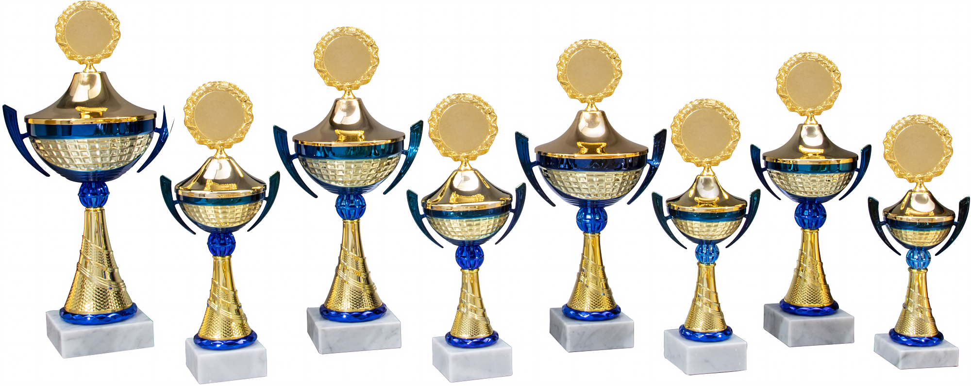 Pokal Natascha 32,7 cm Blau-Gold