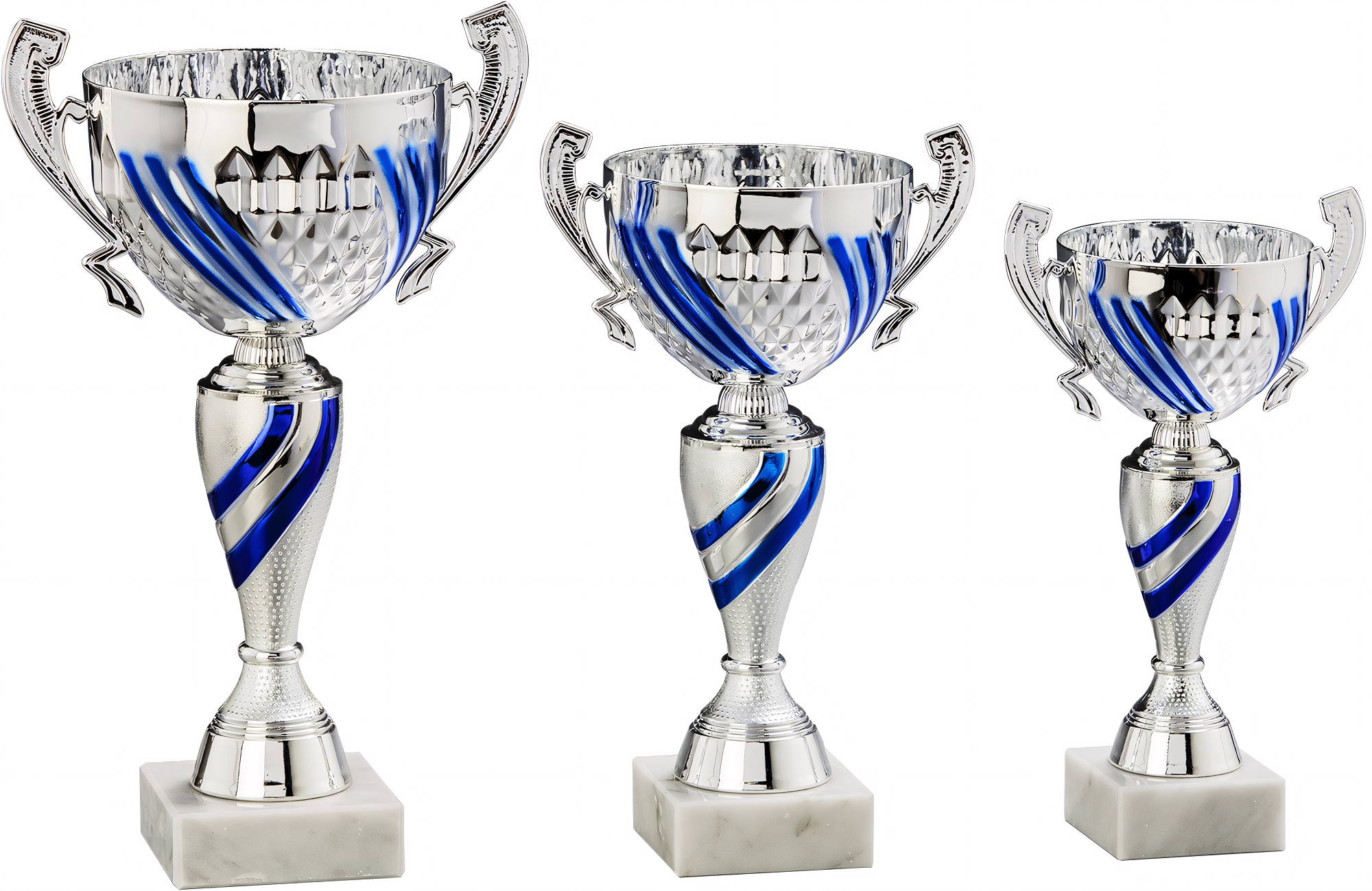 Pokal Karlotta 26 cm Blau-Silber