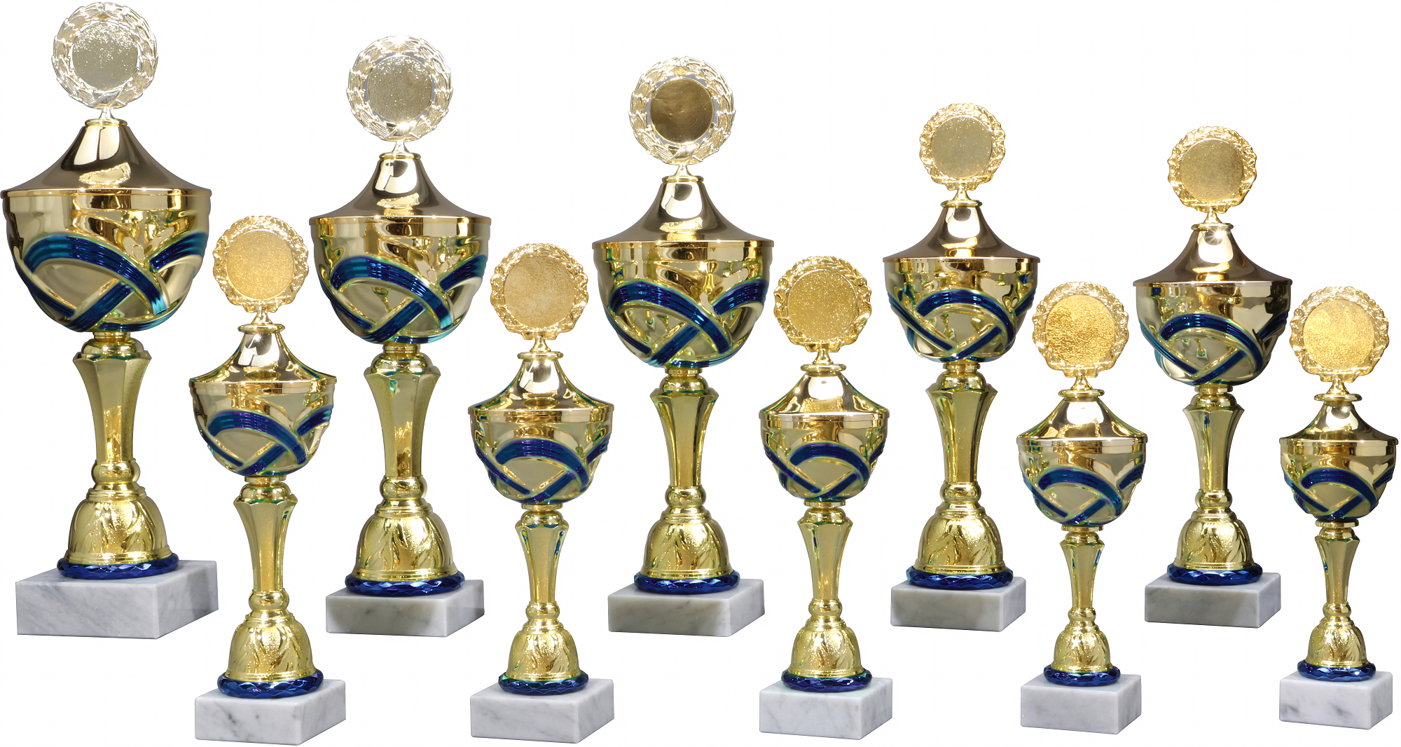 Pokal Paula 36,5 cm Blau-Gold