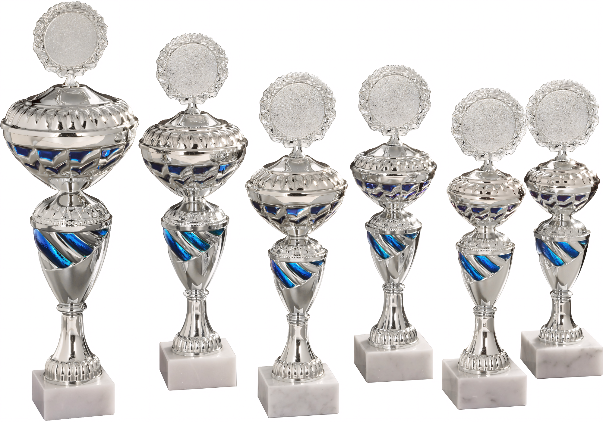 Pokal Edwin 30,7 cm Blau-Silber