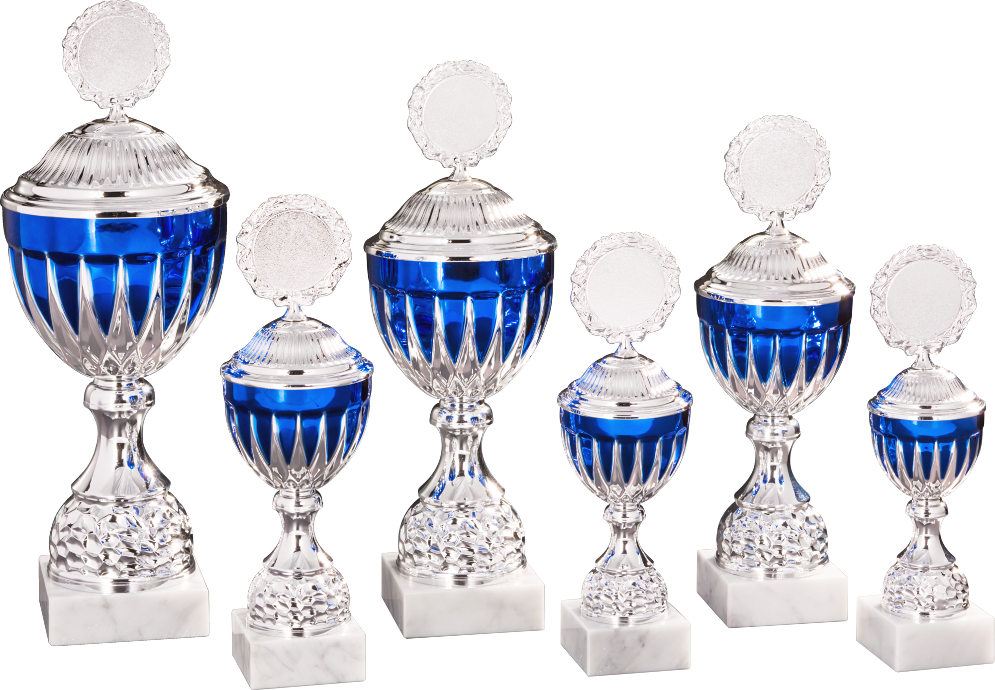 Pokal Fernand 38,9 cm Blau-Silber
