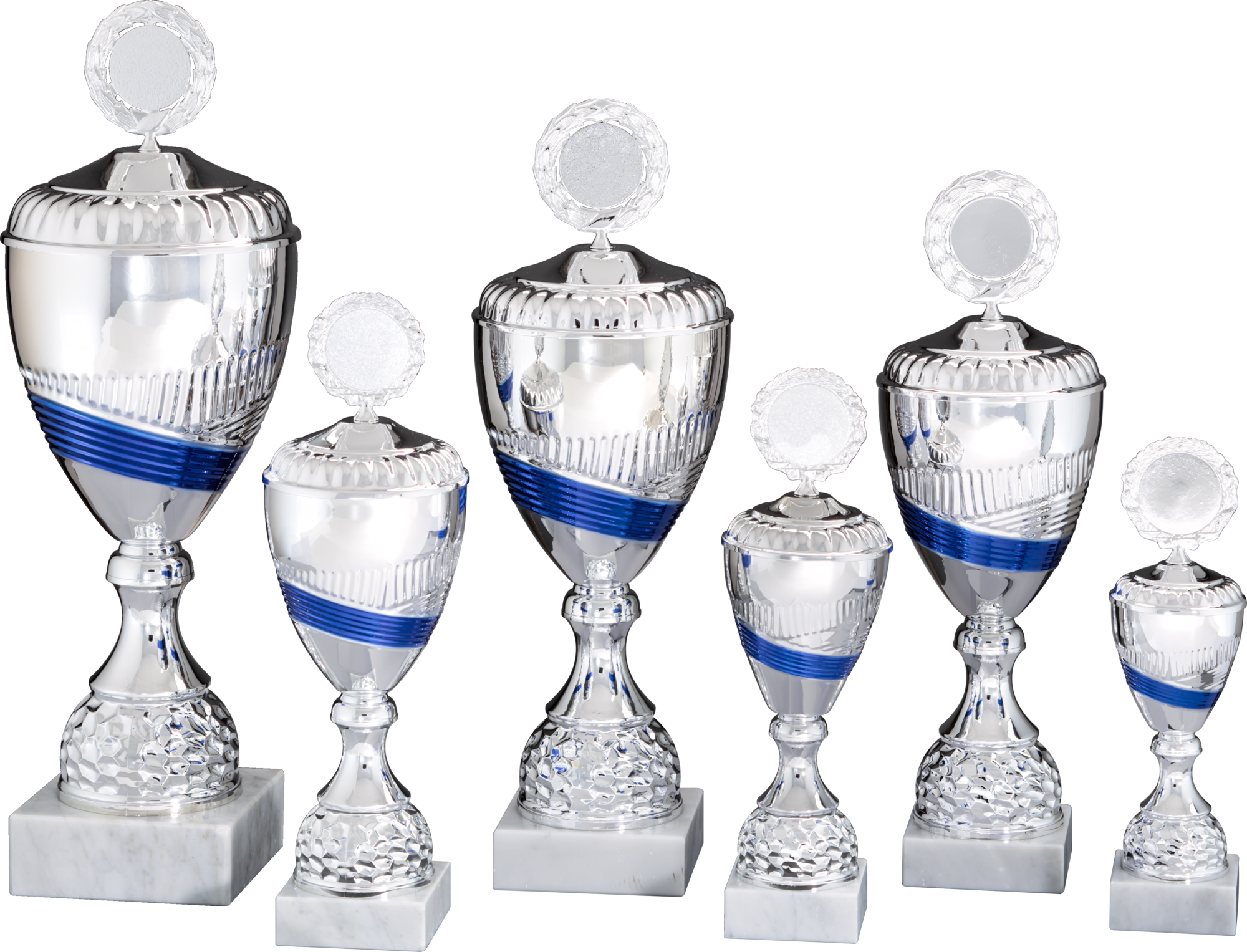 Pokal Heloise 29 cm Blau-Silber