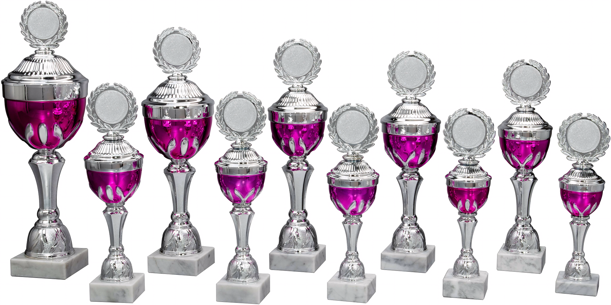 Pokal Merle 41,5 cm Rosa-Silber