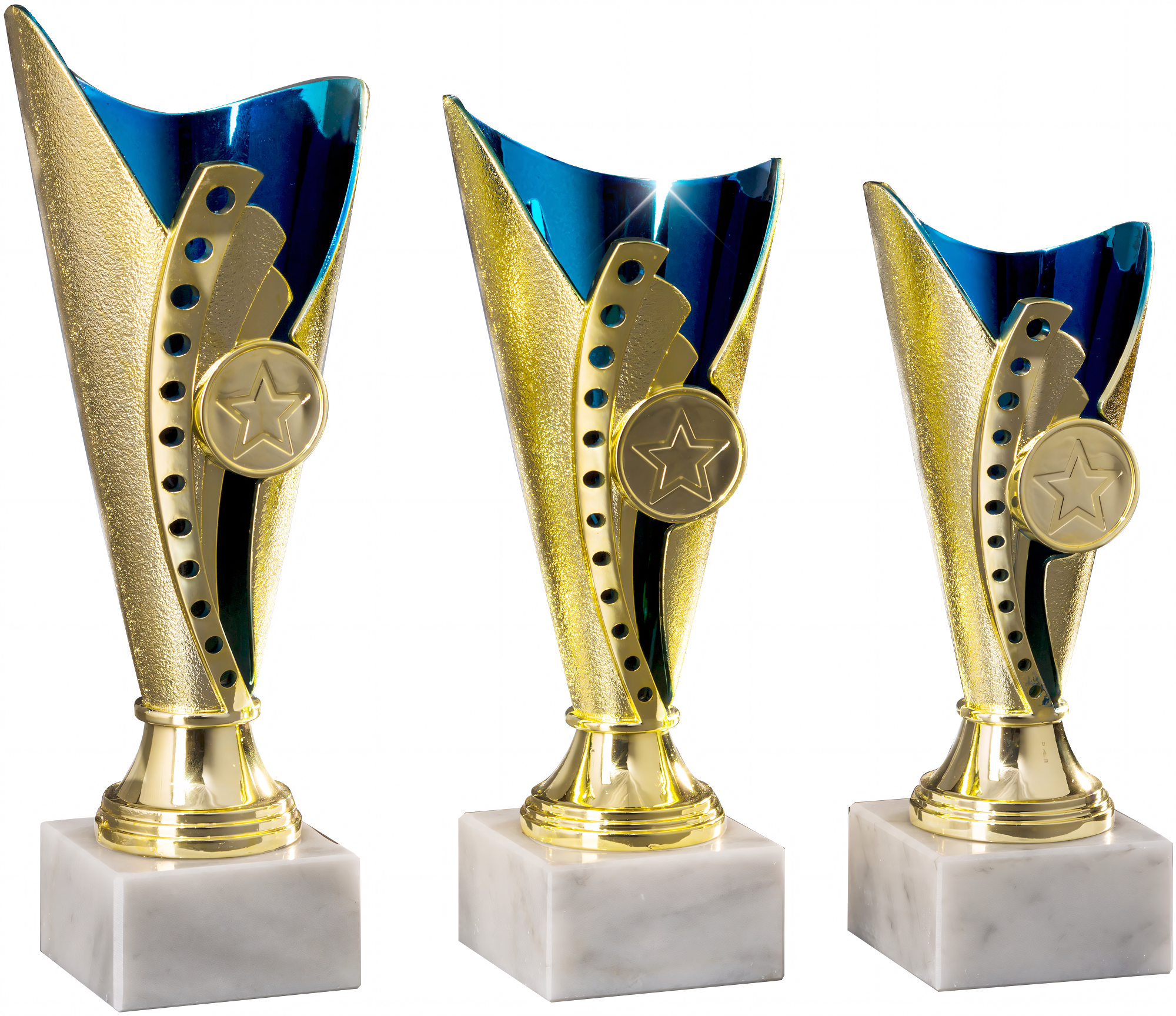 Pokal Romana 17 cm Blau-Gold