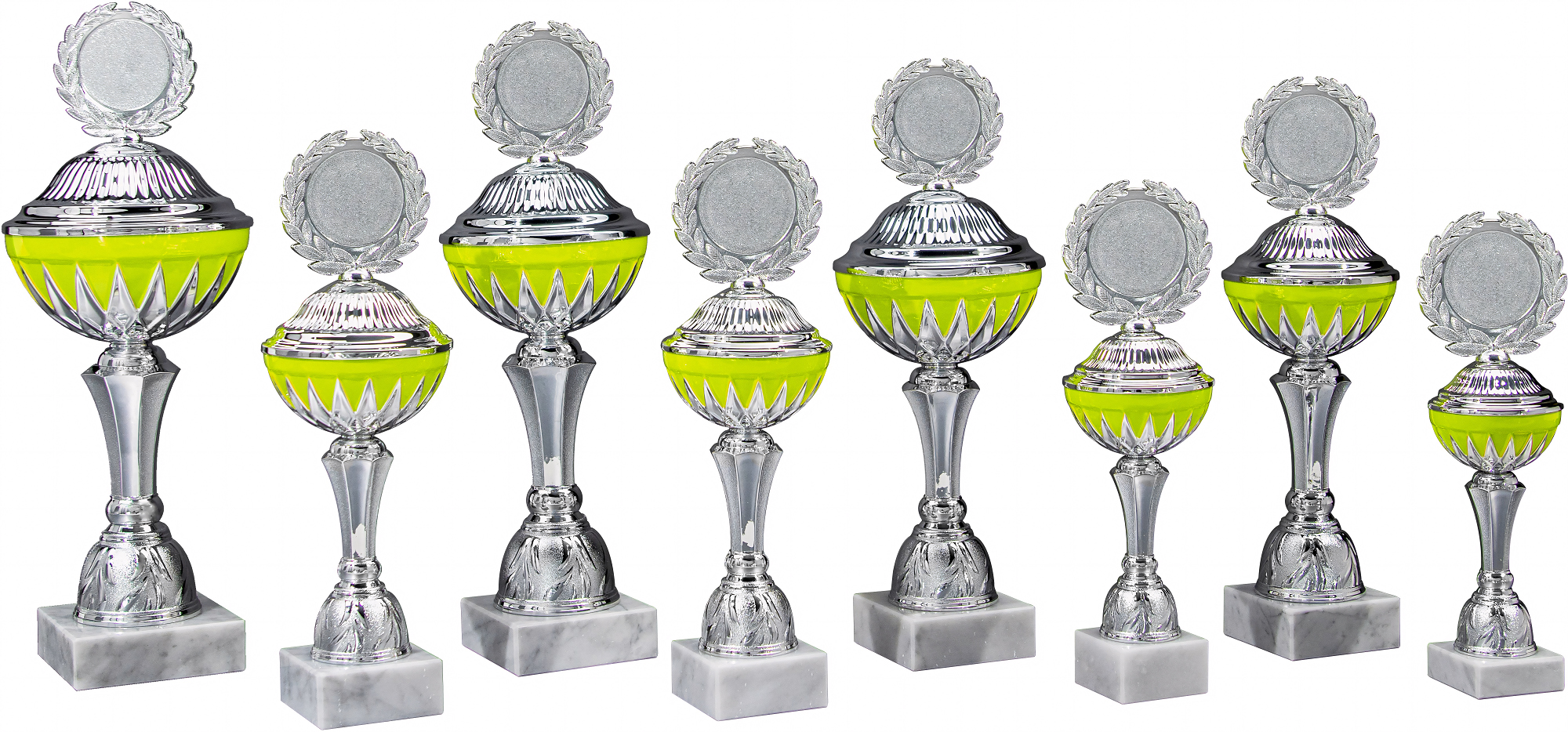 Pokal Josephine 31,2 cm Neongelb-Silber