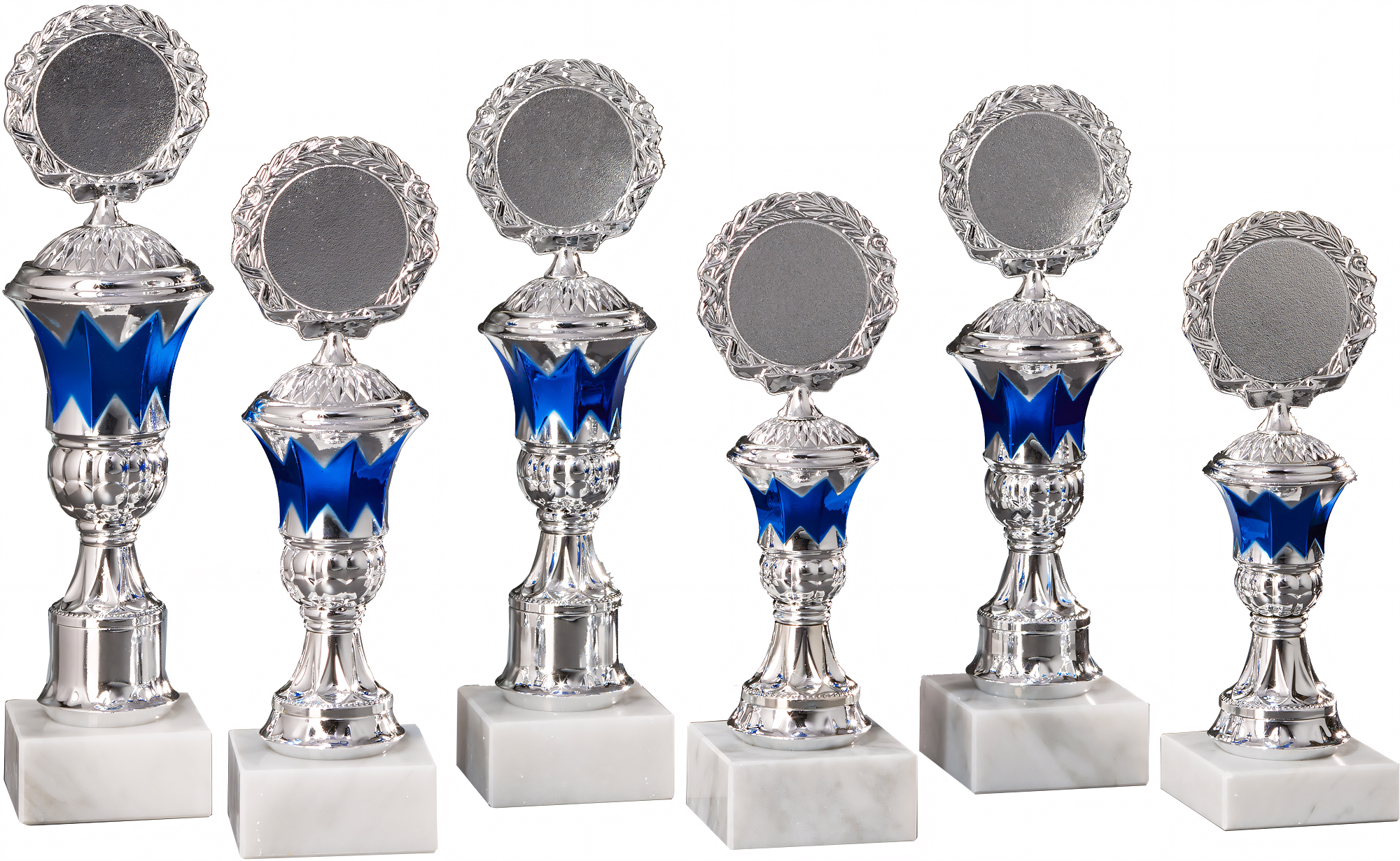 Pokal Sebastian 24,6 cm Blau-Silber