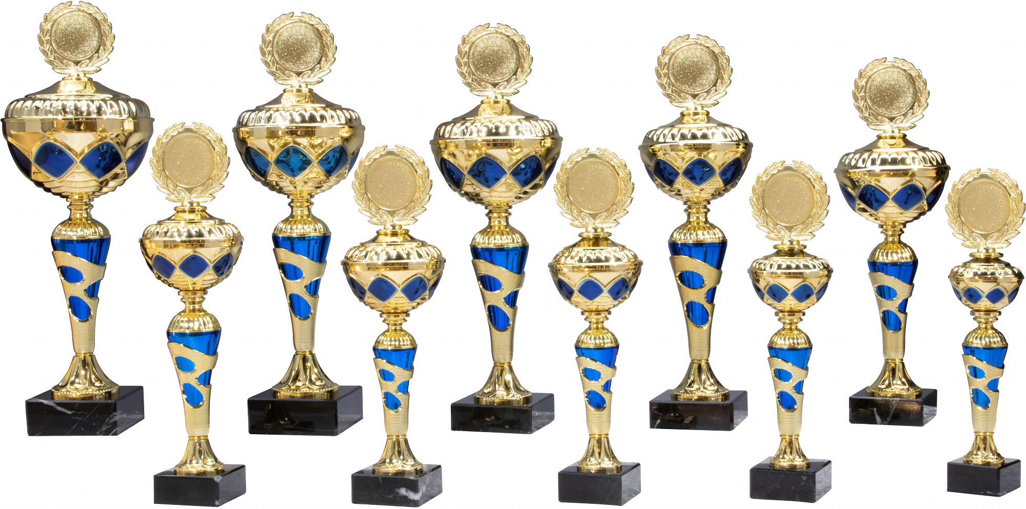 Pokal Oskar 39 cm Blau-Gold