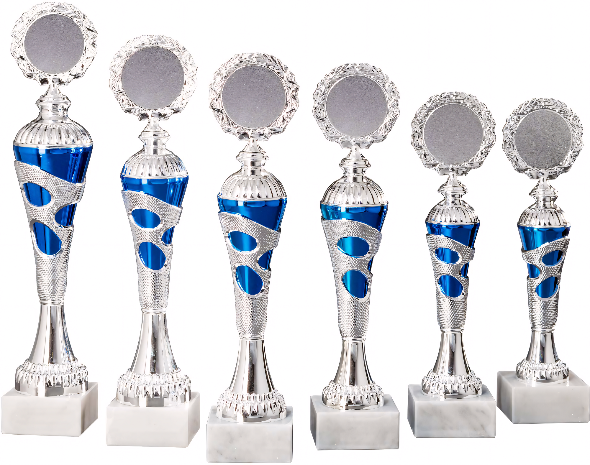 Pokal Silvia 33,4 cm Blau-Silber