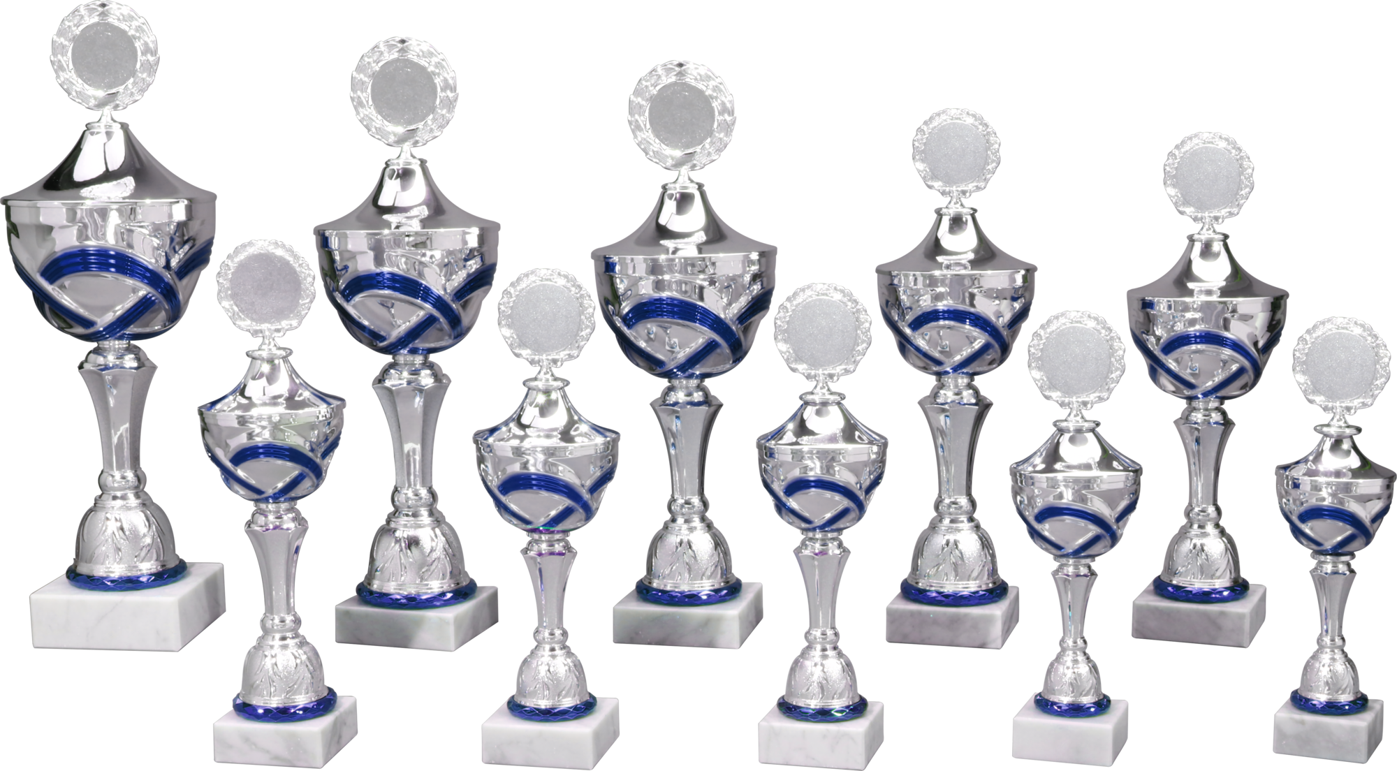 Pokal Patrick 38,5 cm Blau-Silber
