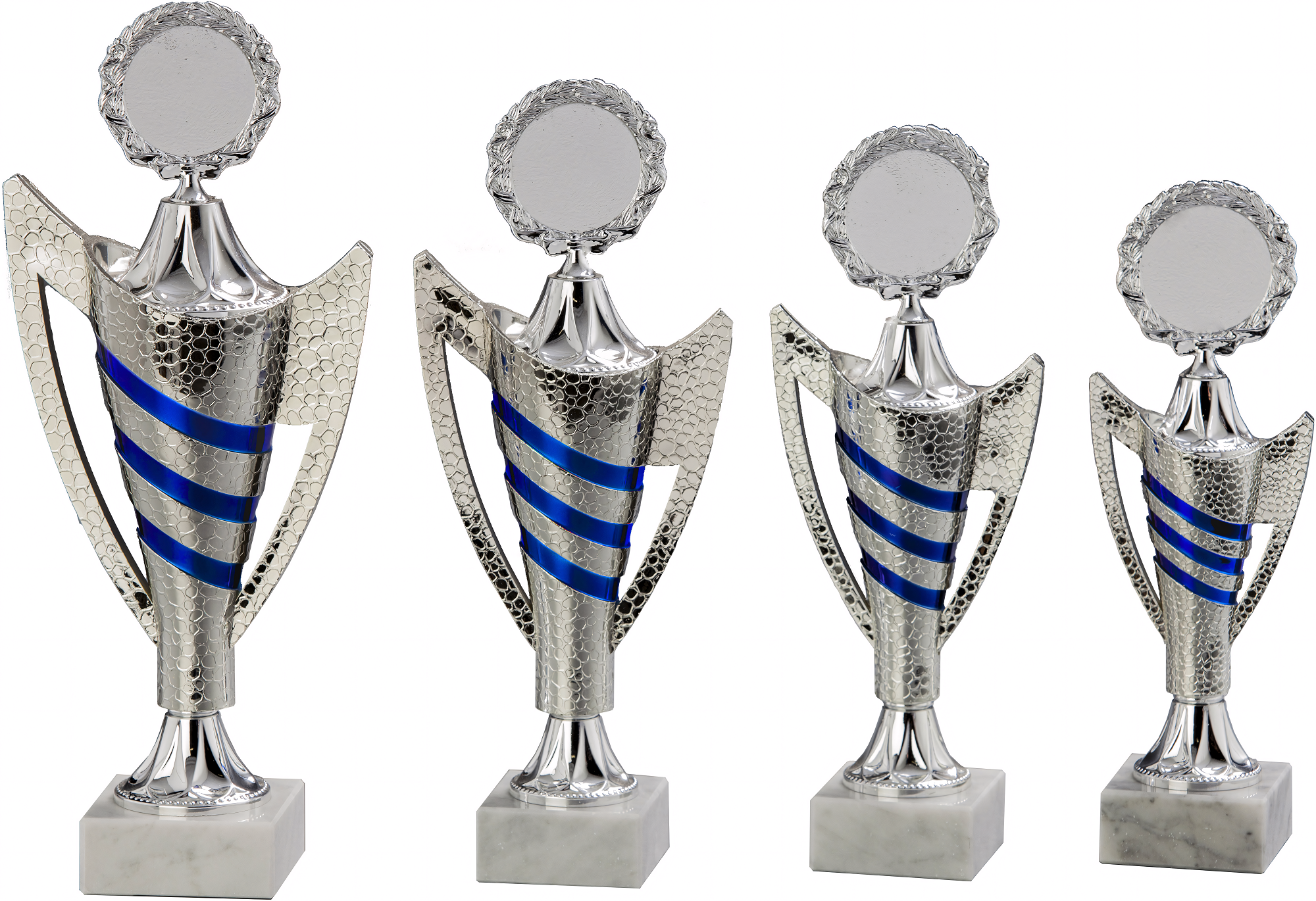 Pokal Zdenka 29 cm Blau-Silber