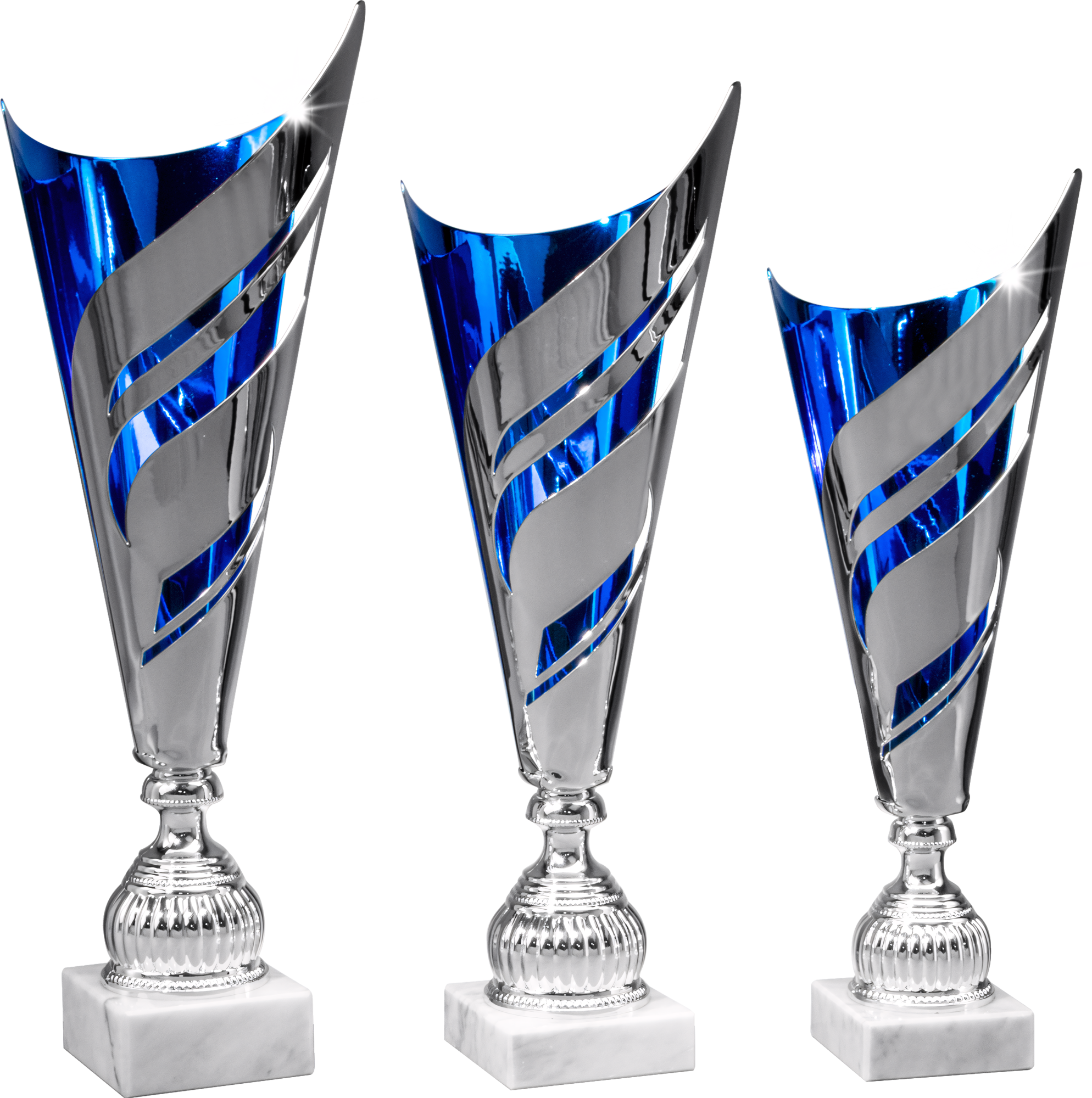 Pokal Beatrice 44,5 cm Blau-Silber