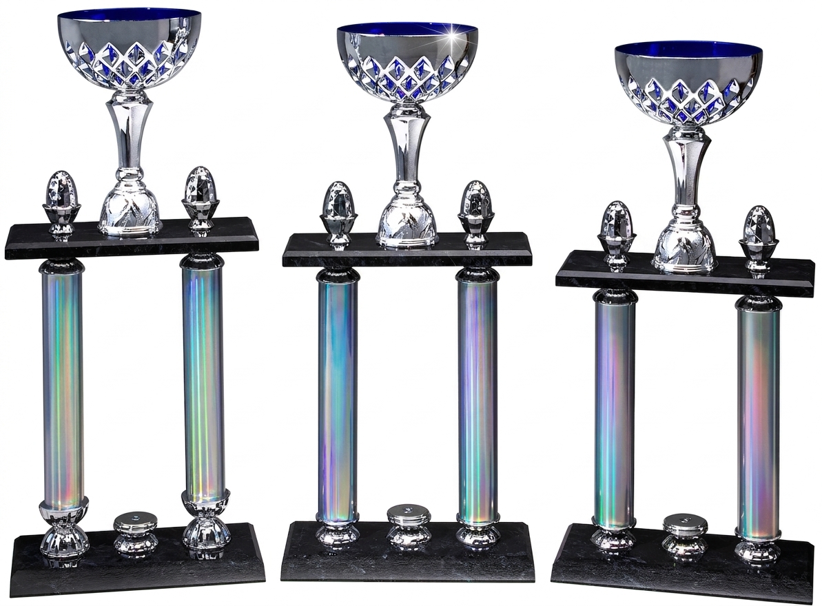Pokal Eleanor 56 cm Blau-Silber