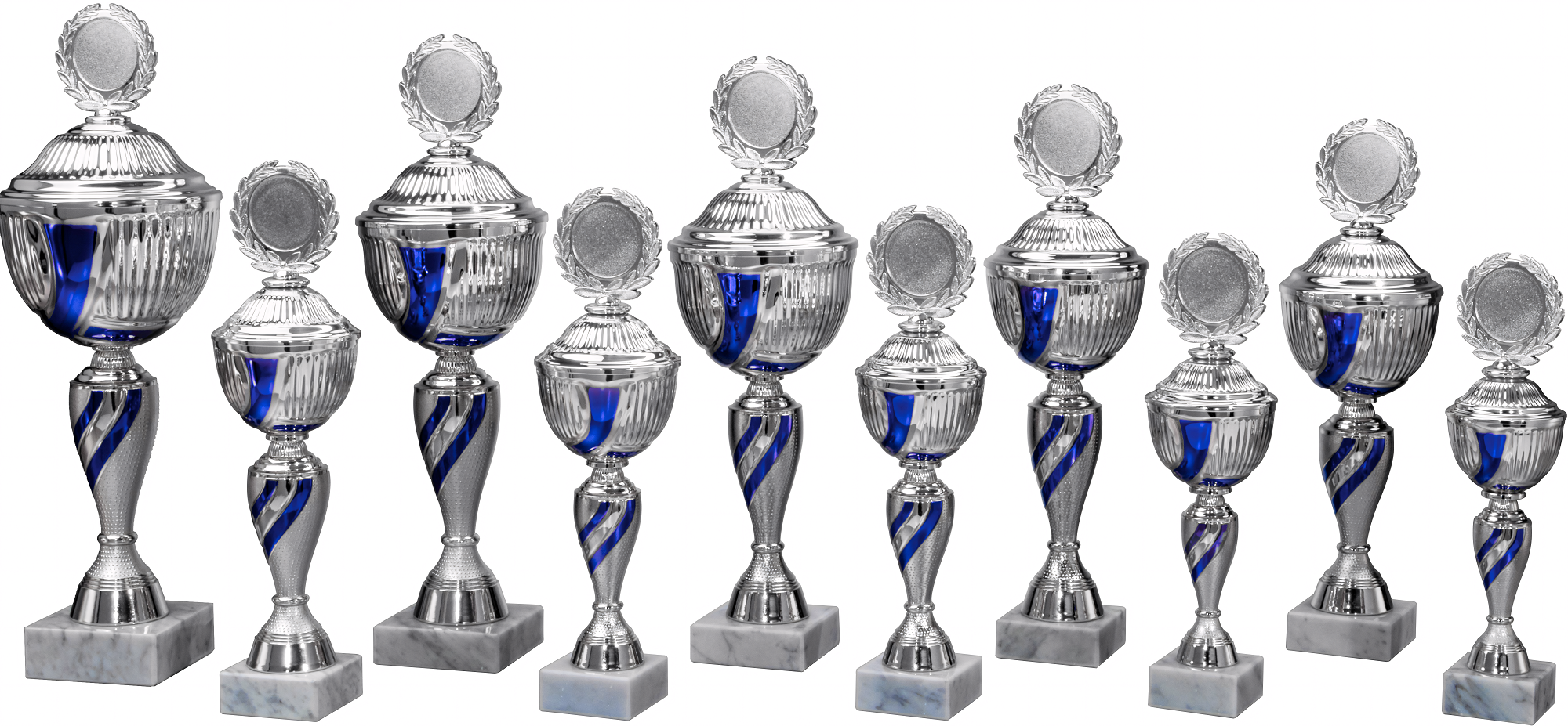 Pokal Marianne 38,3 cm Blau-Silber