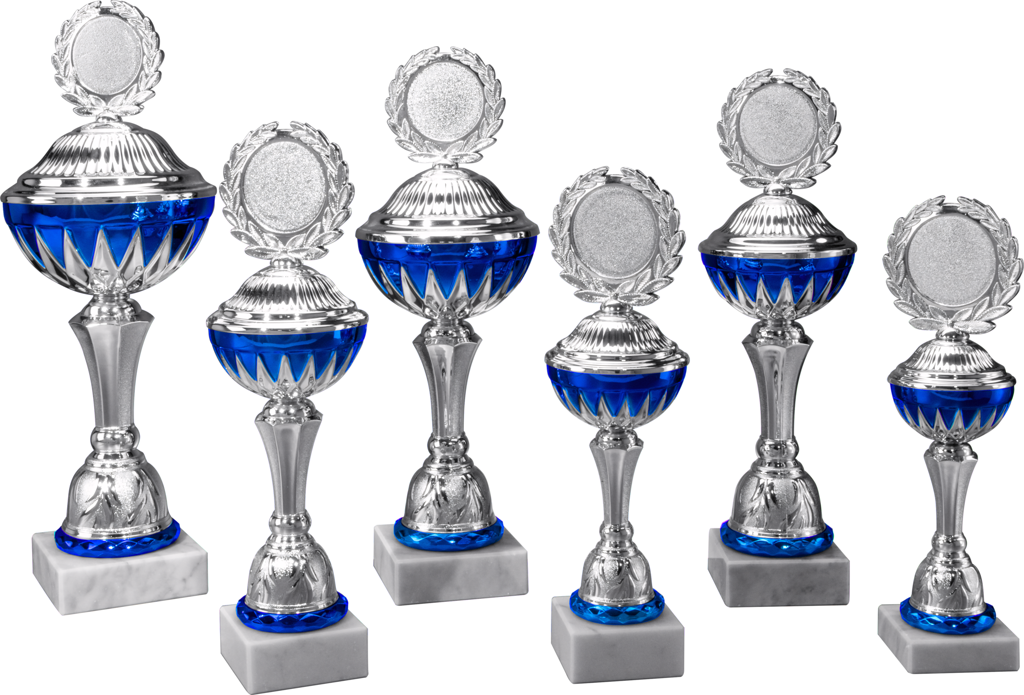 Pokal Victoria 39,5 cm Blau-Silber