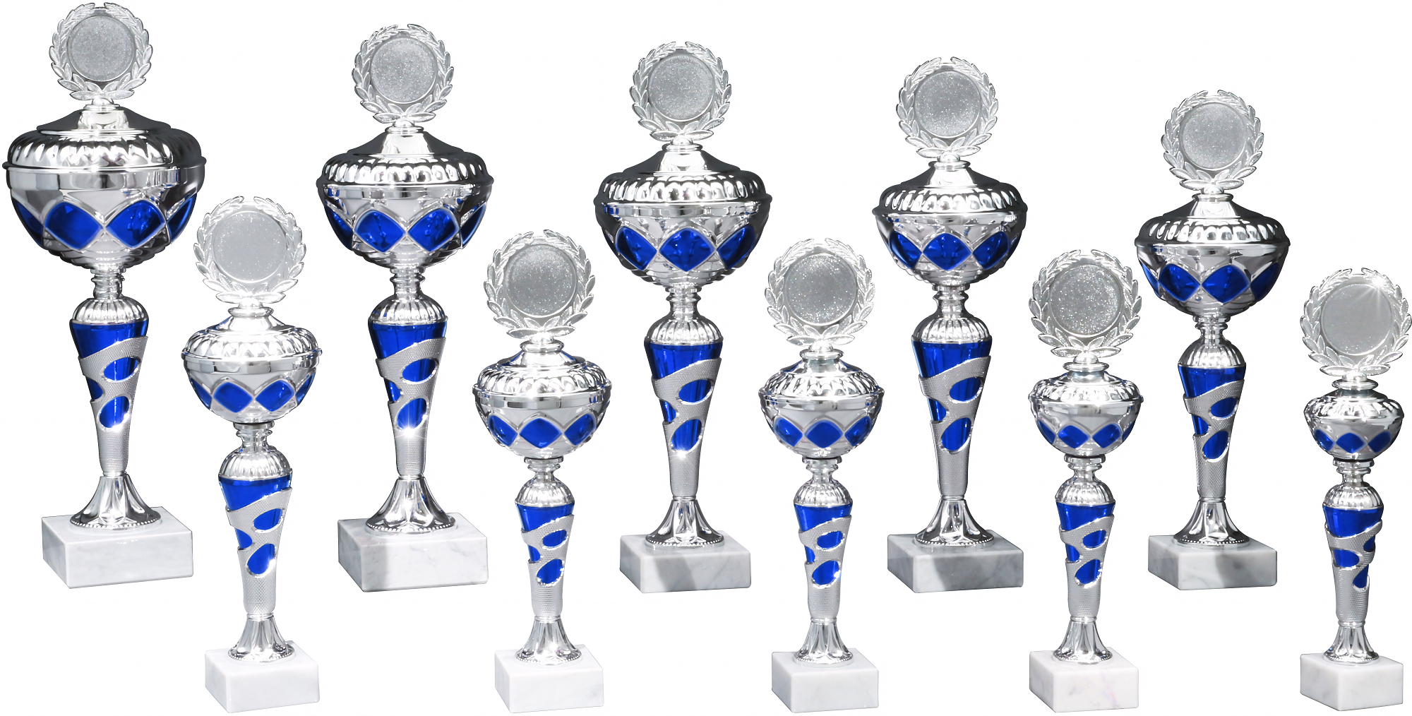 Pokal Octavia 39 cm Blau-Silber