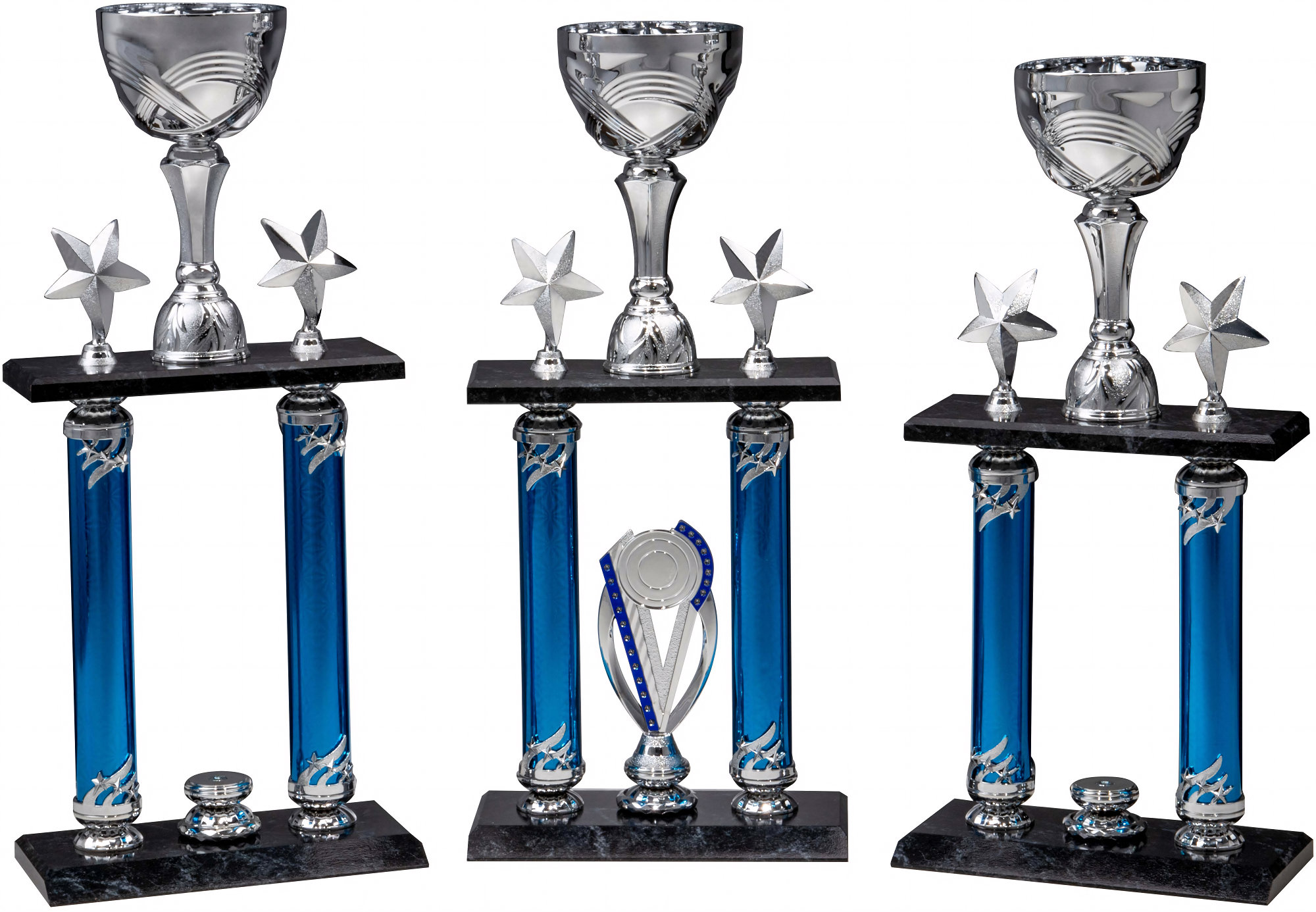 Pokal Clarence 52 cm Blau-Silber