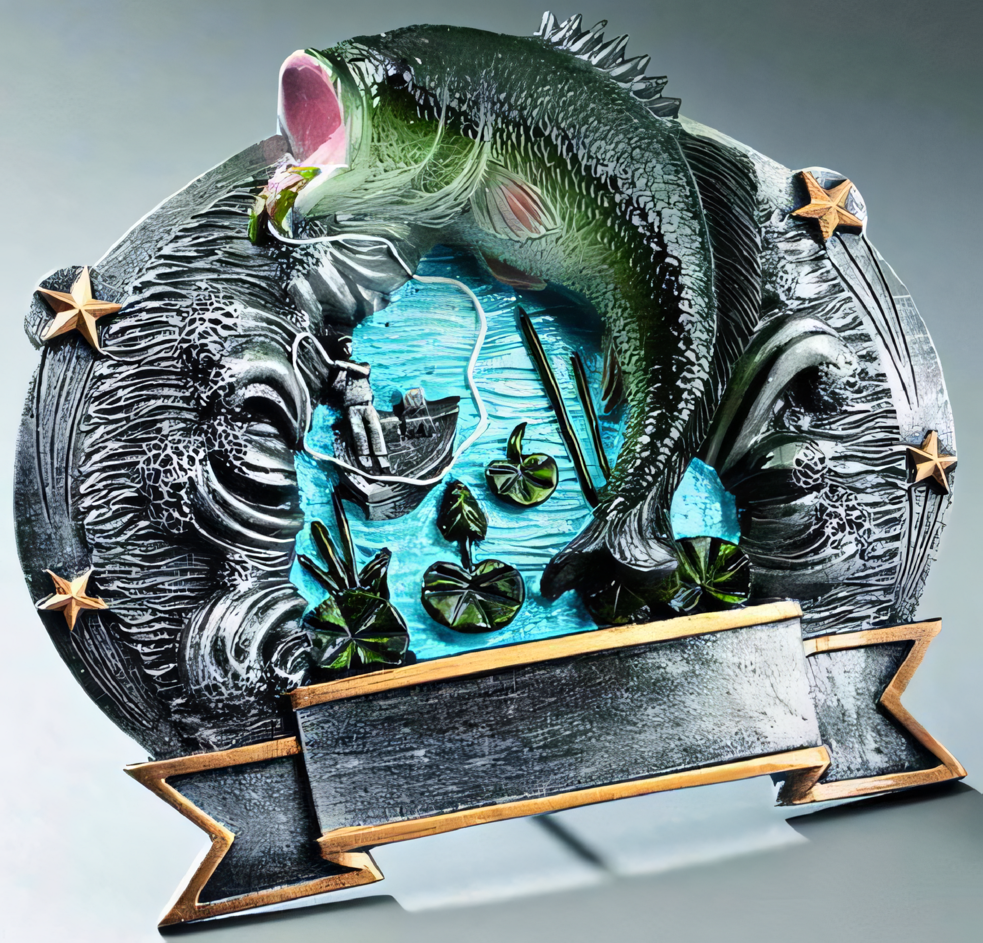 Trophäe Josephine 17,2 cm Blau-Grün-Schwarz