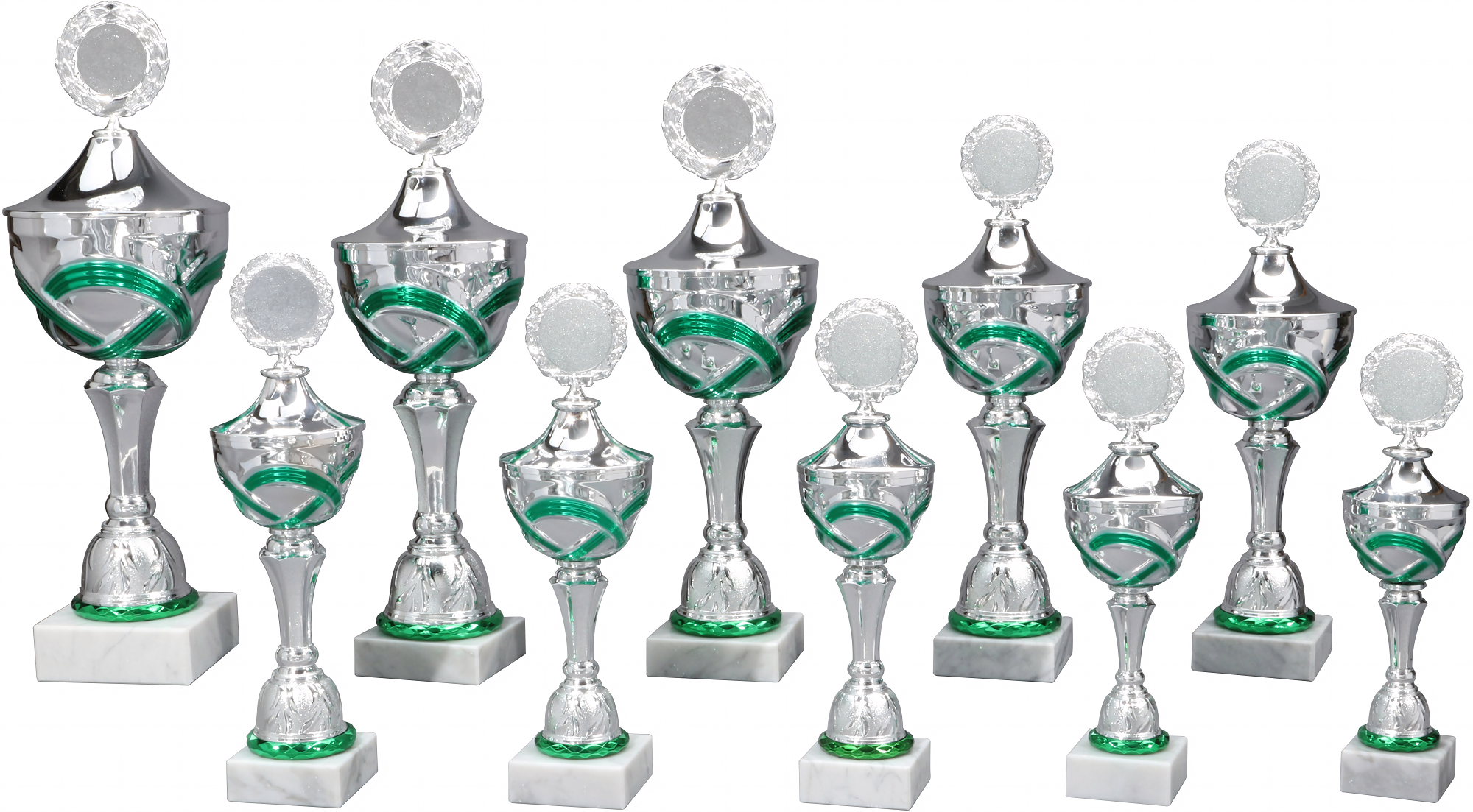 Pokal Nicholas 49,5 cm Grün-Silber