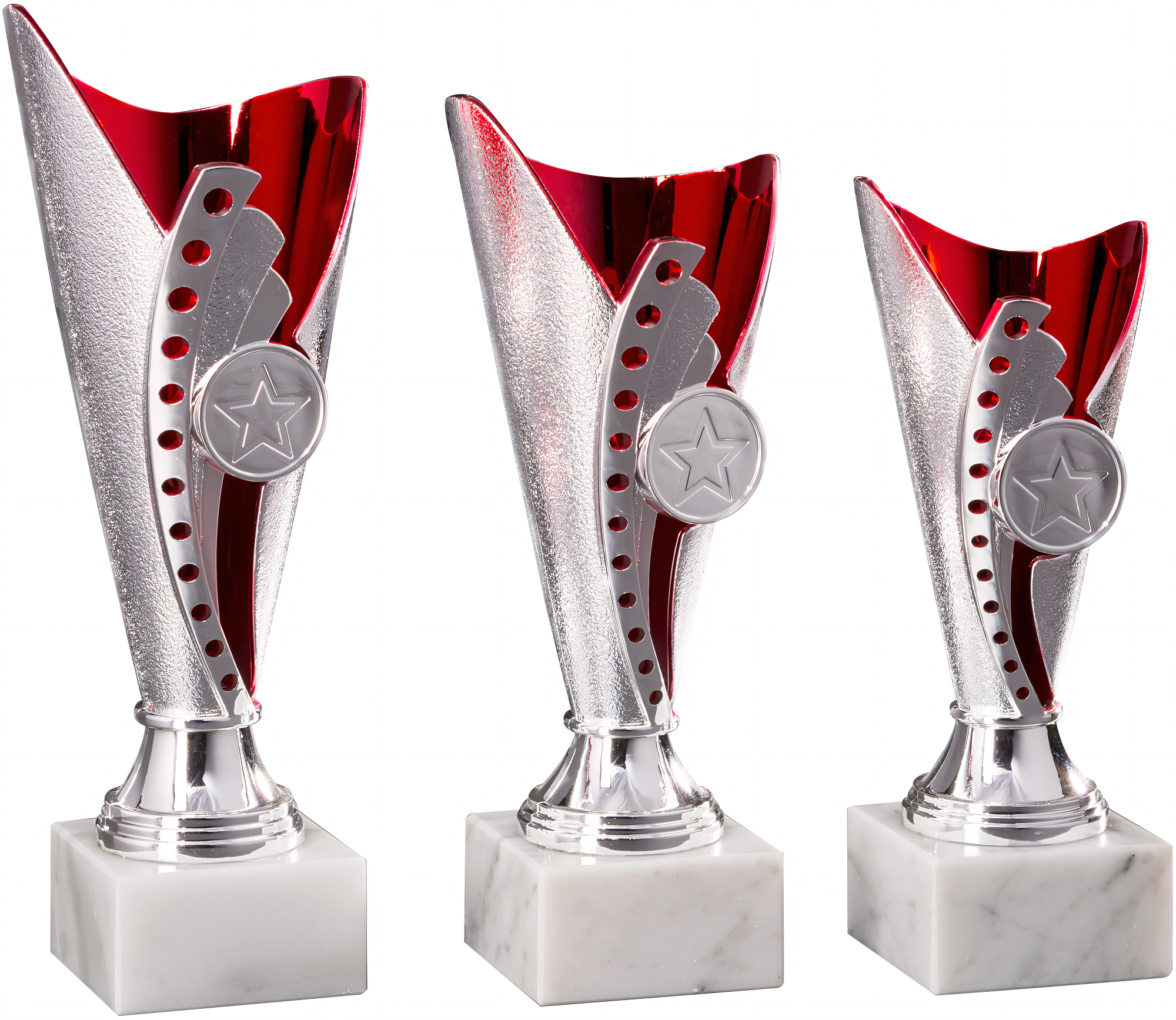 Pokal Rudolf 17 cm Rot-Silber